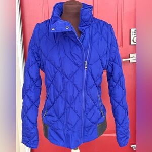 MARC NEW YORK sM cobalt quilted jacket-LOOKS NEW-asymmetrical zip-side pockets
